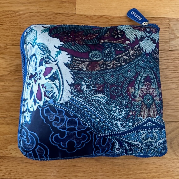 Chico's Packable Tote Blue Paisley - Picture 13 of 15